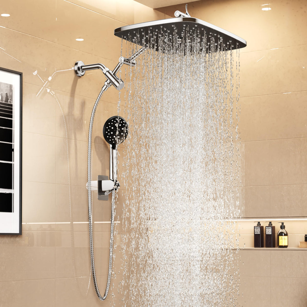 Veken 14" Wide Rain Shower Head with Handheld,Full Body Coverage & Spa-Like (SHC5V404)
