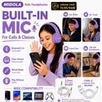 Kids Bluetooth Headphones Wireless - Light Purple view 5
