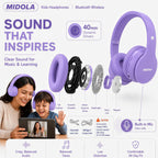 Kids Bluetooth Headphones Wireless - Light Purple view 6