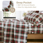 Comfort Spaces 100% Cotton Percale Sheets King Size Sheet Set, – 4 Piece (CS20-1913) (Pack of 4)