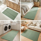 Sunfly Runner Rug with Non Slip Rubber Backing - Sage Green / 2' x 6' (Rectangular) view 9