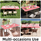 Smiry Rectangle Picnic Table Cloth - Red and White / 48" x 24" (Rectangular) view 5