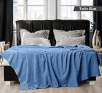 Utopia Bedding 100% Cotton Thermal Blanket Soft - Wedgewood / Twin view 1