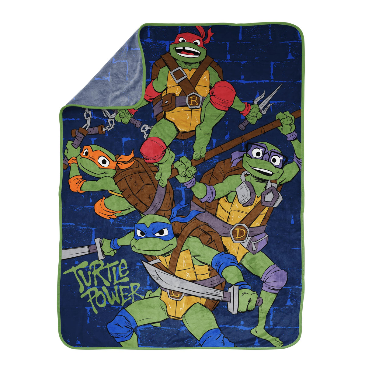 Jay Franco Kids Plush Throw Blanket - Blue - Teenage Mutant Ninja Turtles / 46x60 - Throw Blanket view 4