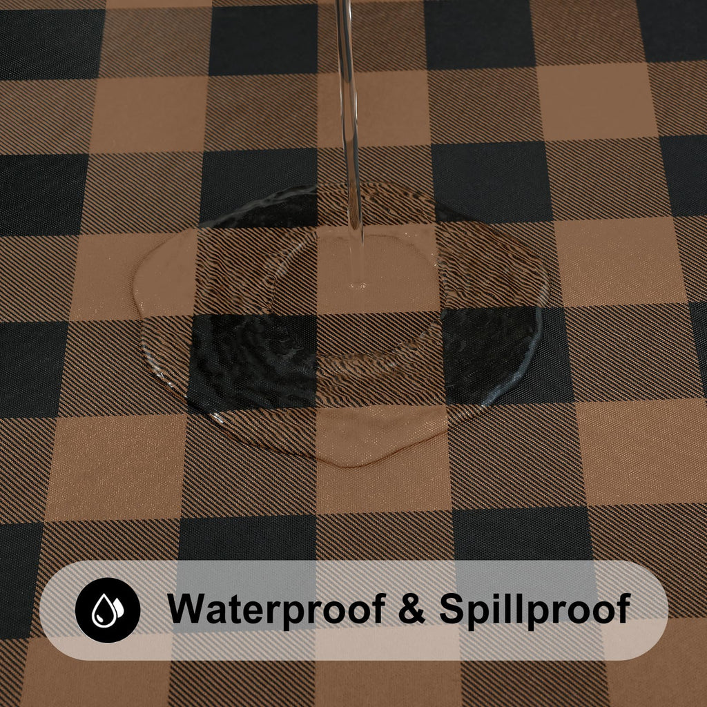 Smiry Rectangle Picnic Table Cloth - Black and Brown / 72" x 36" (Rectangular) view 2