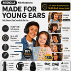 Kids Bluetooth Headphones Wireless - Black view 1