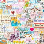 130Pcs God is Greater Sticker Pack by Puraesla - Inspirational Christian Stickers, Bible