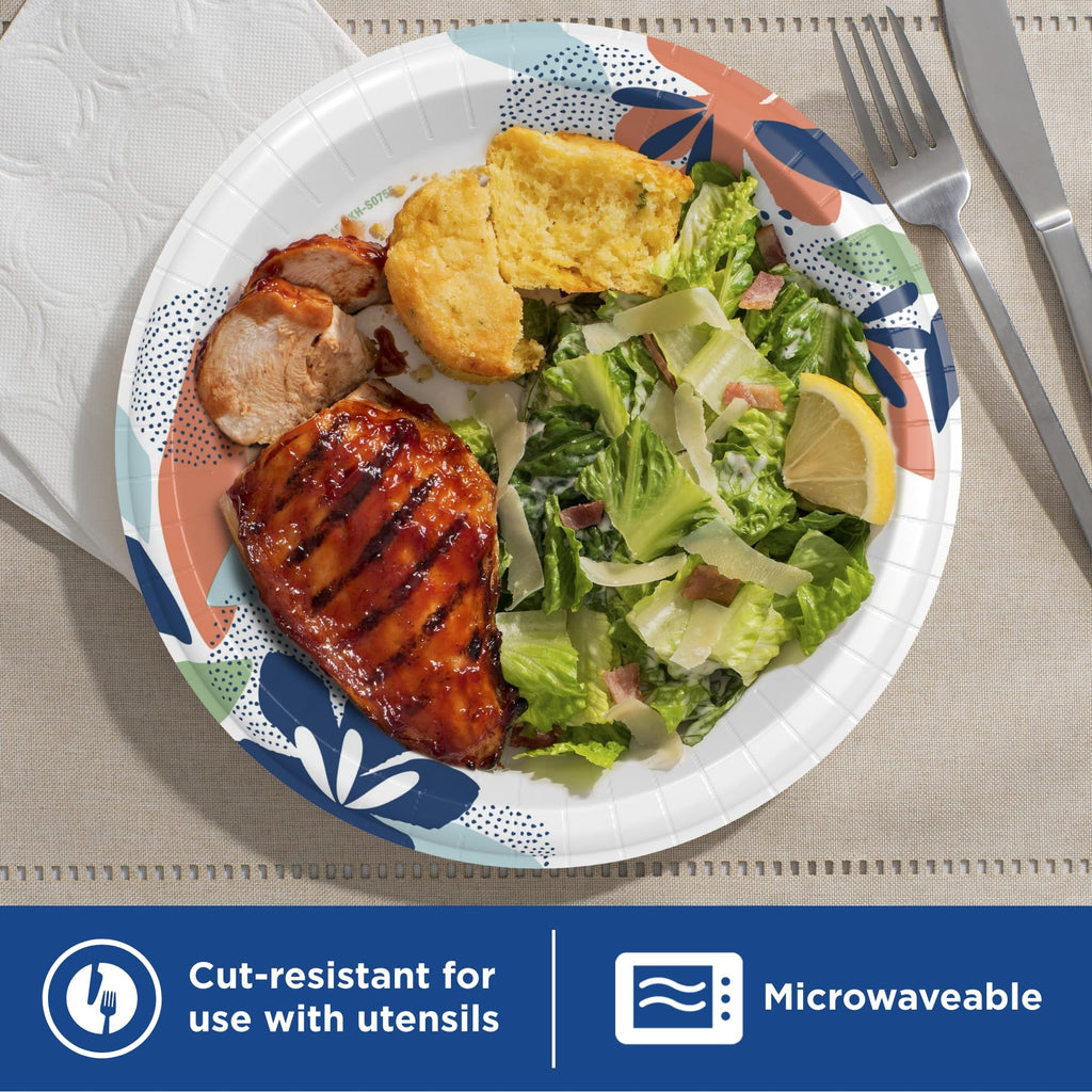 Dixie Paper Plates 10 Inch, Disposable Dinner Plates, – 86 Ct