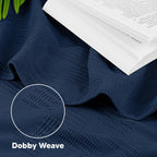 Utopia Bedding 100% Cotton Thermal Blanket Soft - Navy / Queen view 2