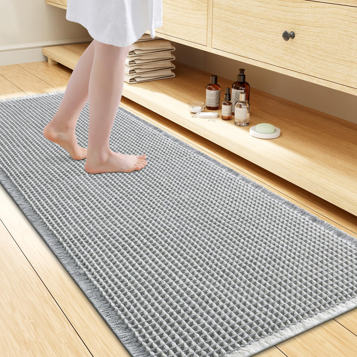 Smiry Waffle Bath Mat