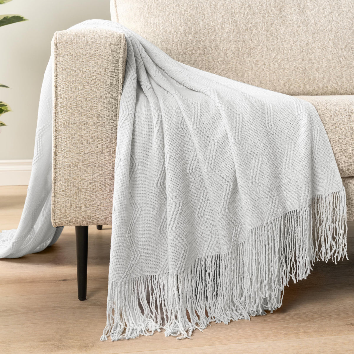 PAVILIA Knit Throw Blanket, Soft Knitted Farmhouse - White / 60 X 80 Inches - Twin view 8