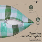 Native Fab Throw Pillow Cushion Cover for Sofa Couch Bed Comfort - Gingham Coastal Seafoam & Mint Green / 16" x 16" (Pack of 2) view 1