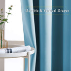NICETOWN Room Darkening Curtains Extra Long 102 Inches - Grommet Thermal Insulated Weighted Window Drapes Sound (Pack of 2)