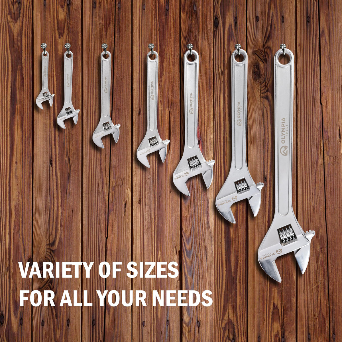 Olympia Tools 24" Adjustable Wrench, Heavy Duty Drop Forged Steel, Chrome Plated, Precision Machined Jaws, Rust