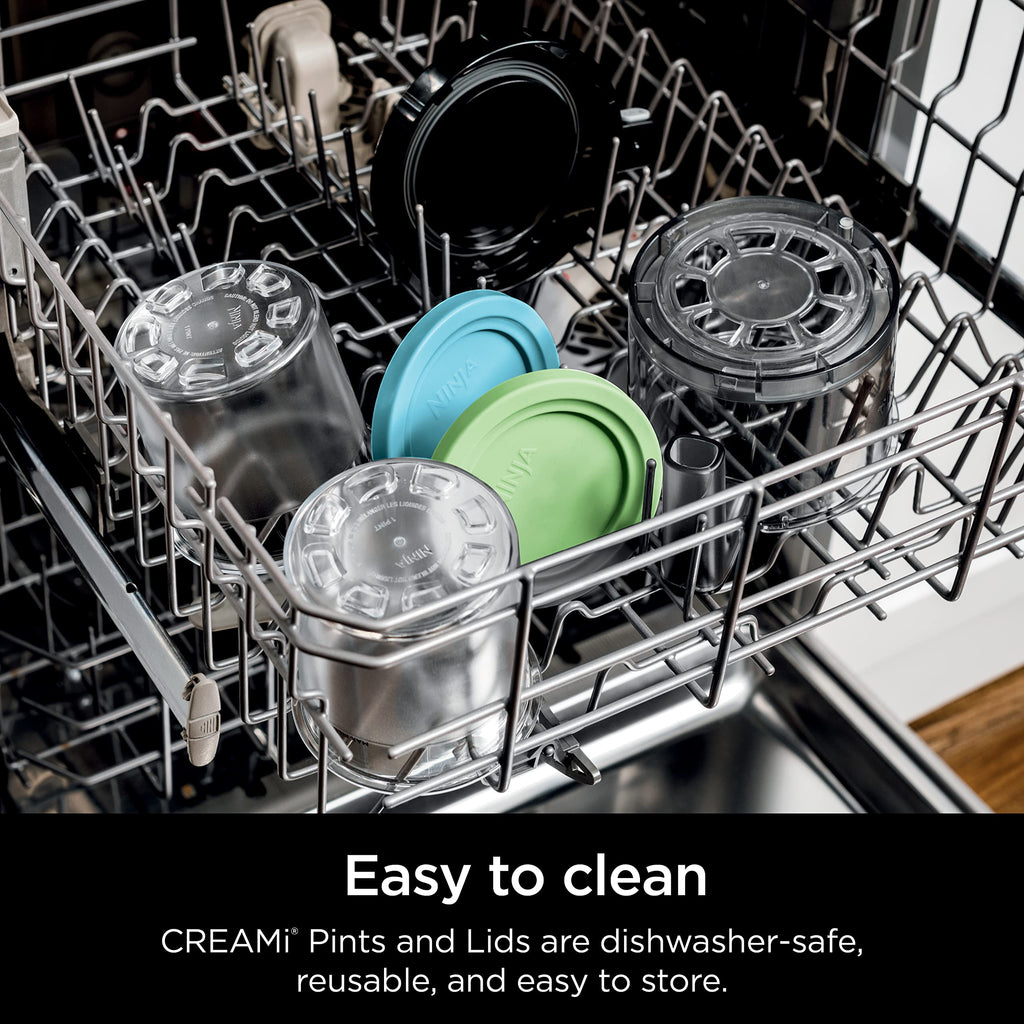 Ninja XSKPLD4BCD CREAMi Original Pints, 4 Count, Compatible with NC299AMZ and NC300s Series, BPA-Free, Dishwasher Safe (Pack of 4)