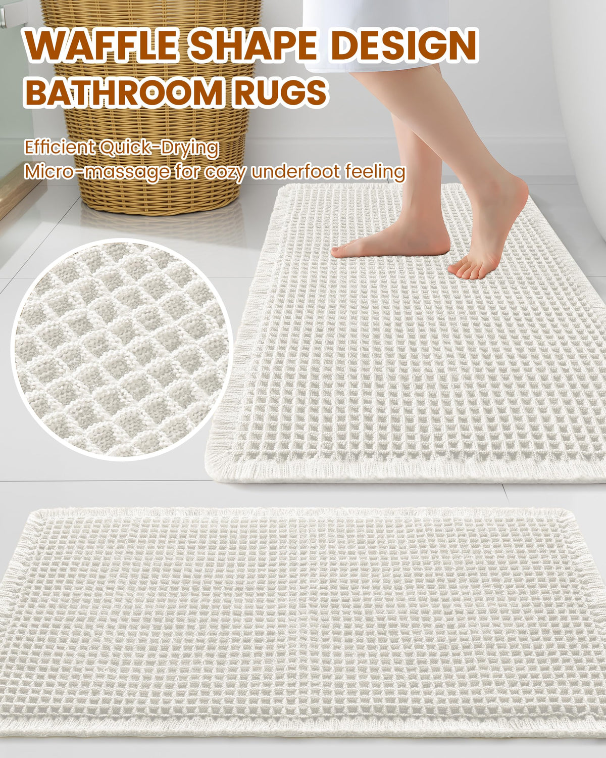 Smiry Waffle Bath Mat