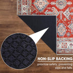 Keen Home Design Vintage Washable Runner Rug, Non-Slip Low Pile, 2x7 - Terracotta/Rust view 4