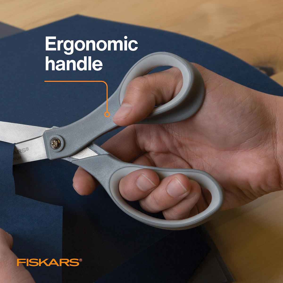 Fiskars 8" SoftGrip Everyday All Purpose Scissors, Office & Crafts, Grey (additional view 3)