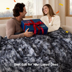 Bedsure Faux Fur Heated Blanket Full Size, Tie-Dye Electric Blanket, – Black (BS-300B)