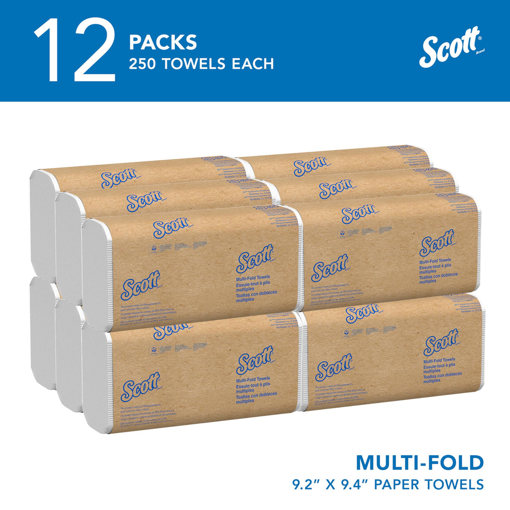 Scott Professional Multifold Paper Towels, Bulk, 12 x 250 Sheets (58091) (Pack of 12)
