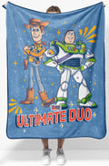 Jay Franco Kids Plush Throw Blanket - Blue - Toy Story / 40x50 - Travel Blanket