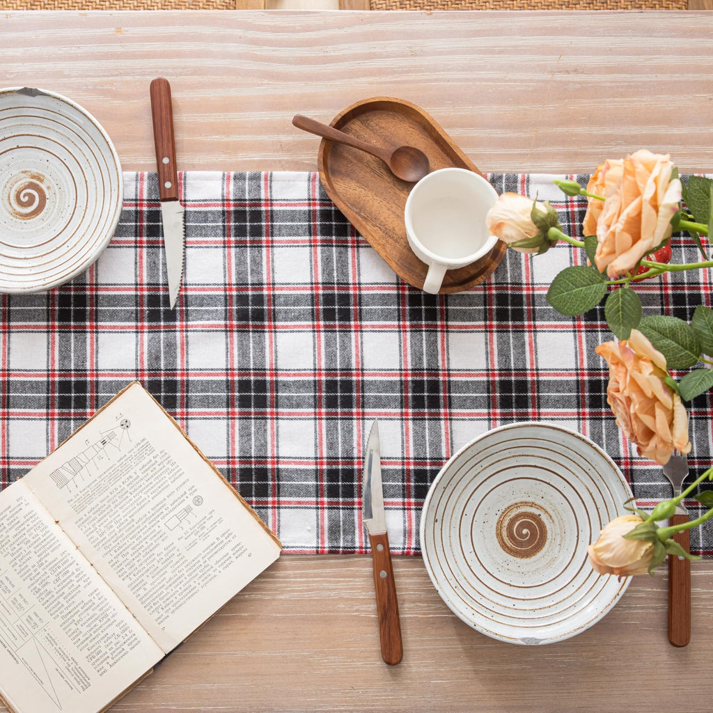 AQOTHES Plaid Fall Thanksgiving Table Runner - view 18