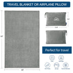 BEDELITE Travel Blanket with Bag, Jacquard Fleece Blanket 65"x40" - Grey view 4