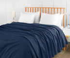 Utopia Bedding 100% Cotton Thermal Blanket Soft - Navy / Queen view 4