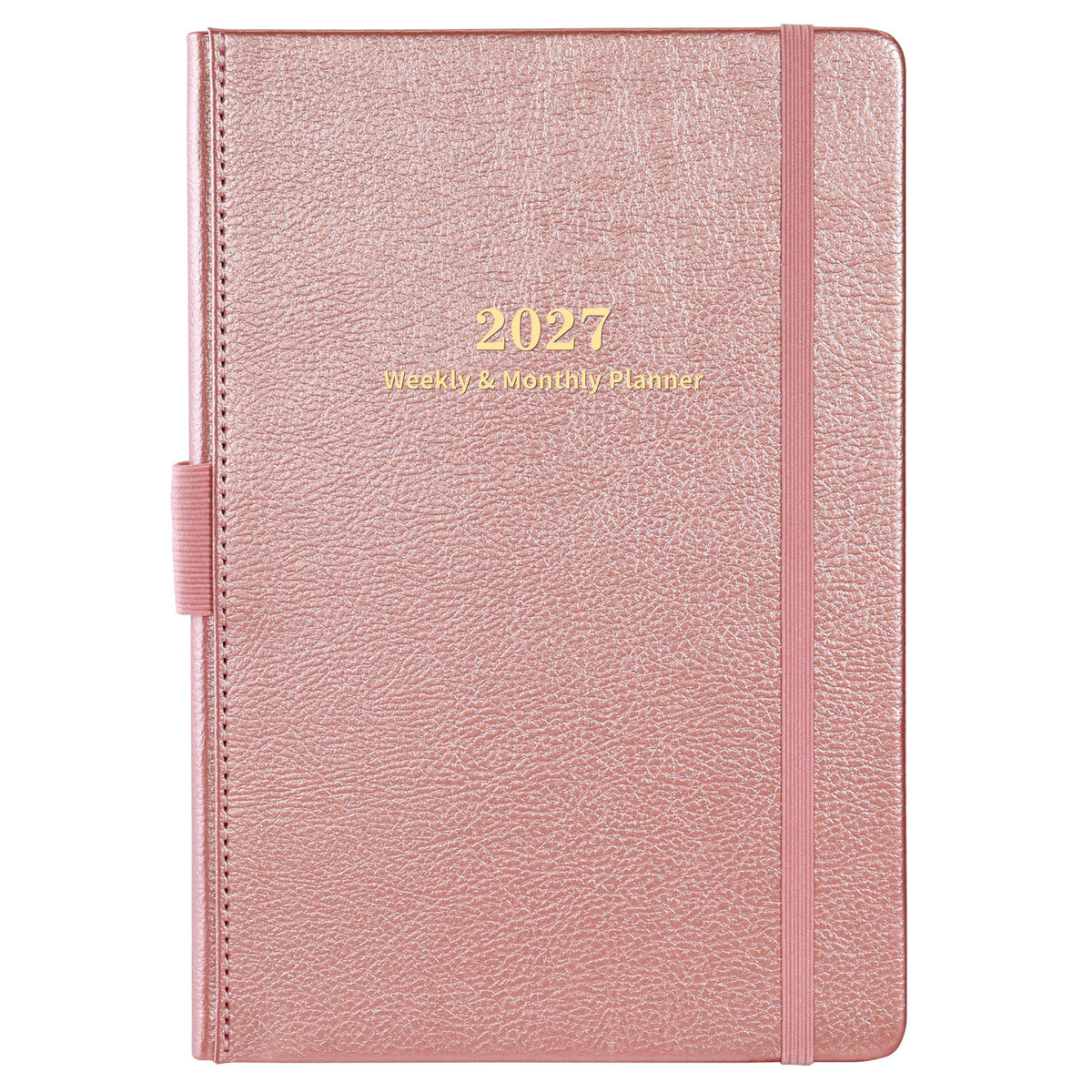 Planner 2025 Weekly and Monthly with Stickers - rose gold