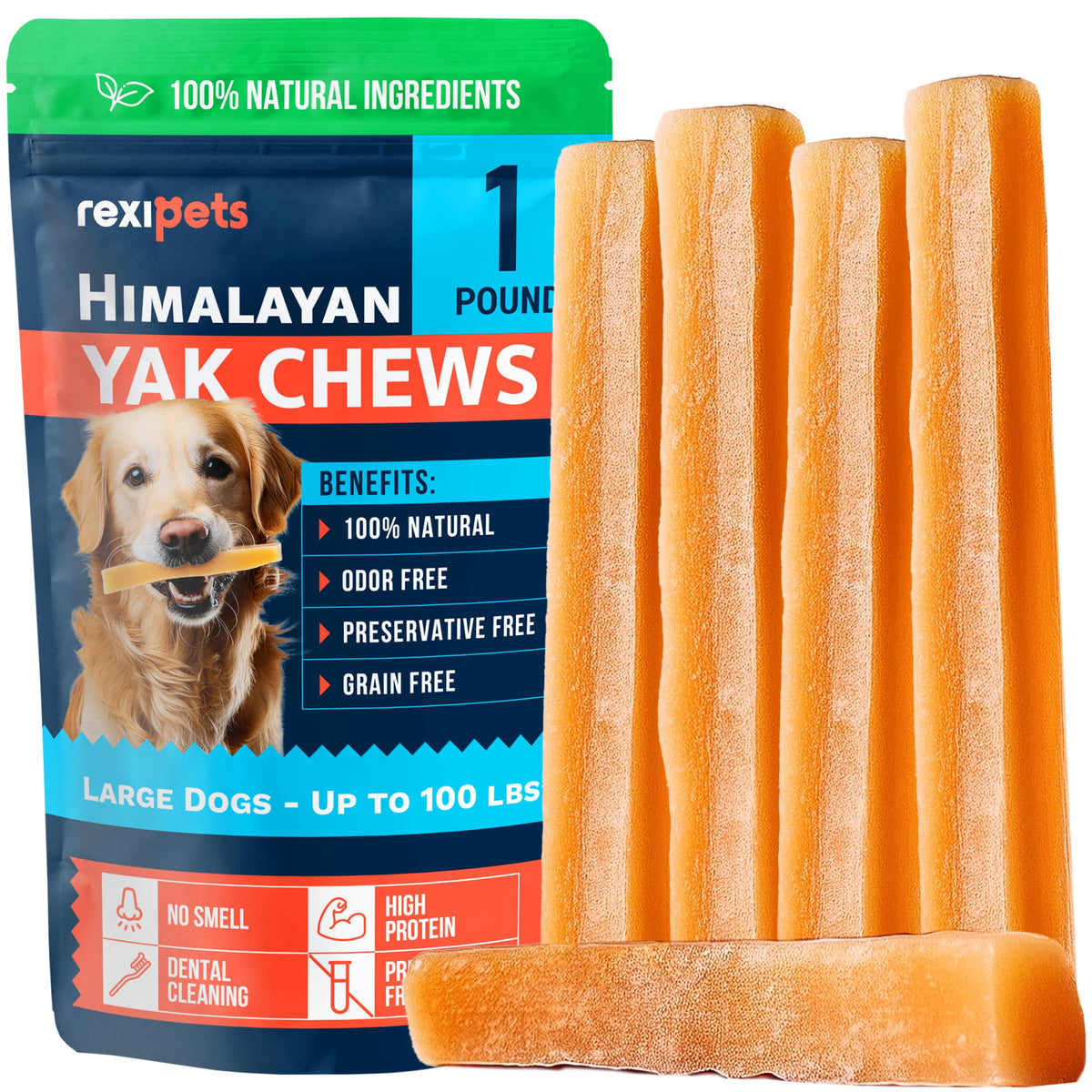 100% Natural Yak Cheese Himalayan Made Dog Chews All Breeds - Lactose Free Yak Chew for