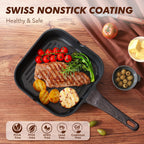 SENSARTE Nonstick Grill Pan for Stove Tops, Versatile Griddle