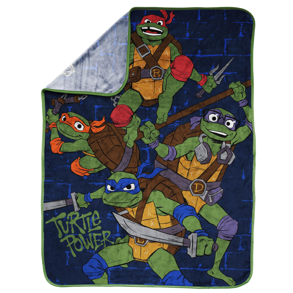 Jay Franco Kids Plush Throw Blanket - Blue - Teenage Mutant Ninja Turtles / 40x50 - Travel Blanket view 3