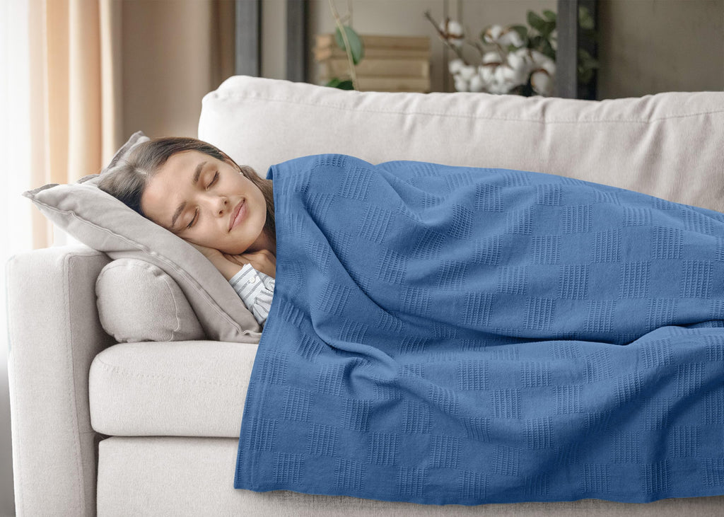Utopia Bedding 100% Cotton Thermal Blanket Soft - Wedgewood / Twin view 8