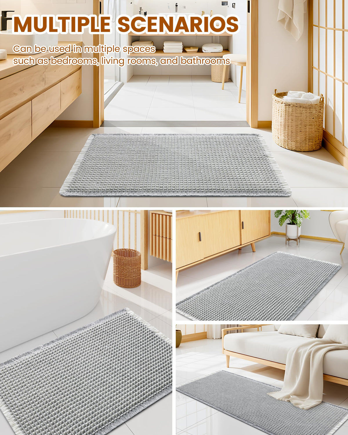 Smiry Waffle Bath Mat