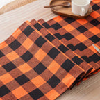 AQOTHES Plaid Fall Thanksgiving Table Runner - Orange Black / 13" x 72" view 3