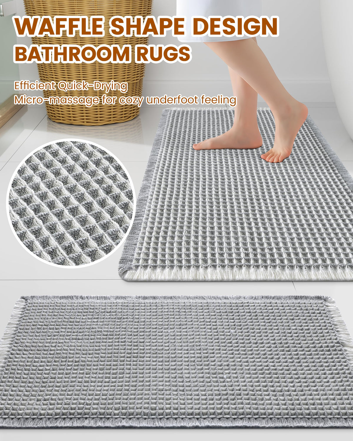 Smiry Waffle Bath Mat