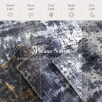 Sasttie 6x9 Washable Area Rug, Modern Abstract Carpet, Black & White (additional view 8)