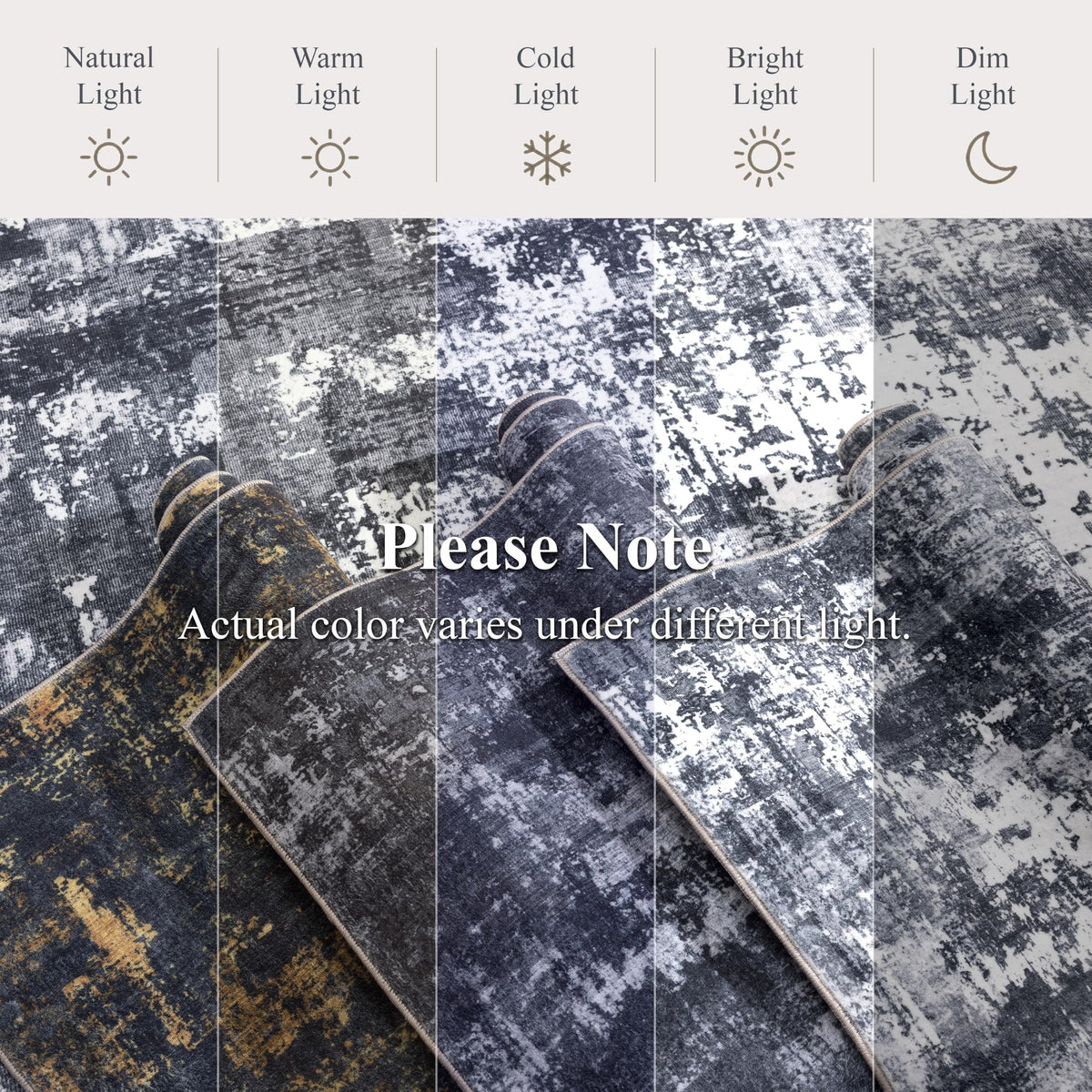 Sasttie 6x9 Washable Area Rug, Modern Abstract Carpet, Black & White (additional view 8)